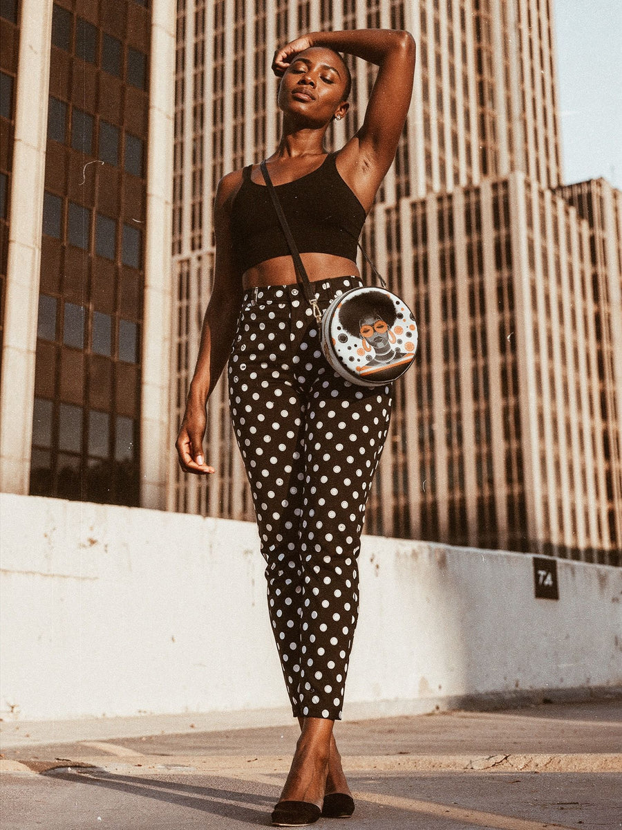 "Fahari" Marshmallow Citrus Circle Crossbody Bag