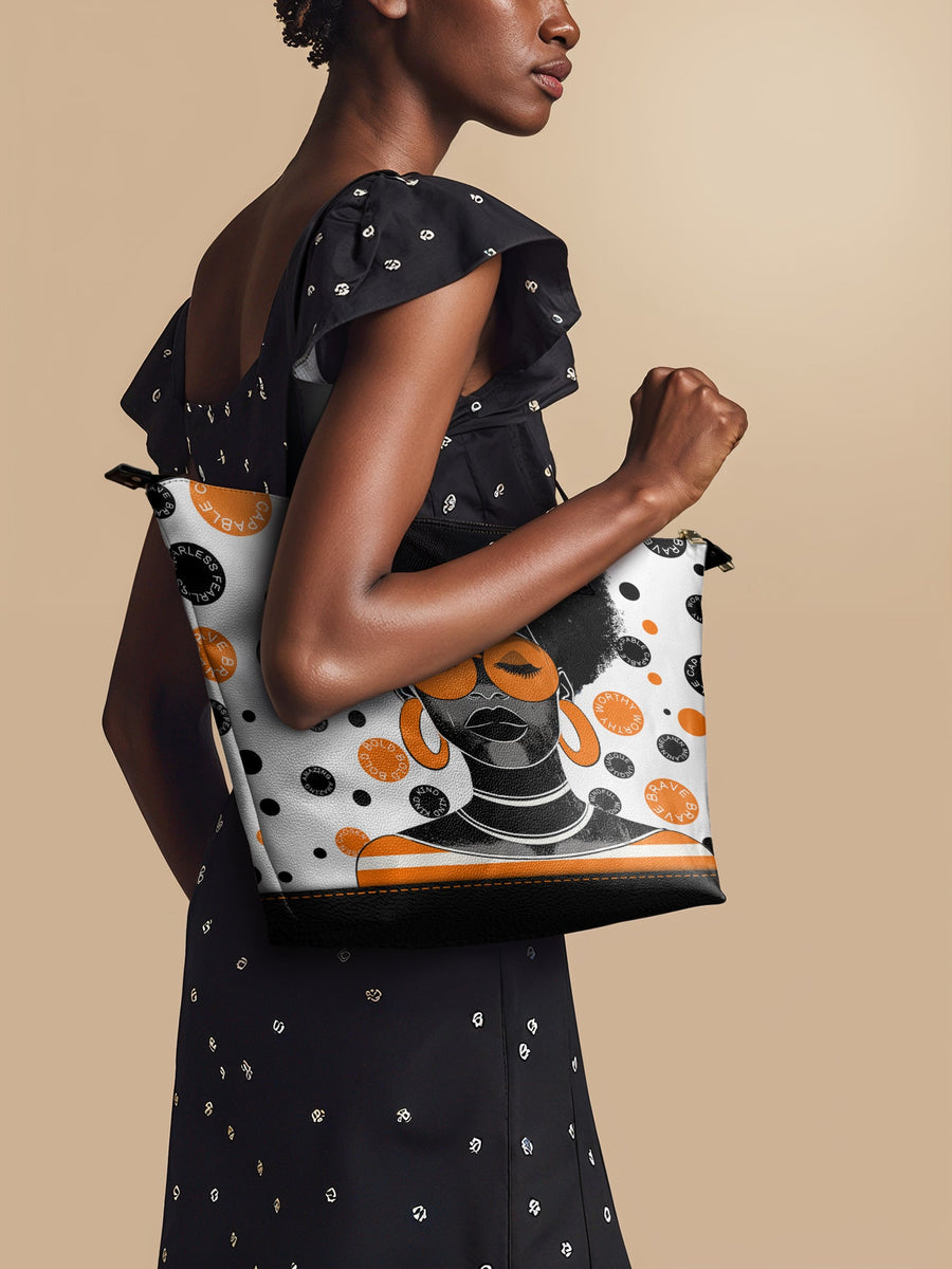 "Fahari" Marshmallow Citrus Leather Tote Bag - DD DEAL