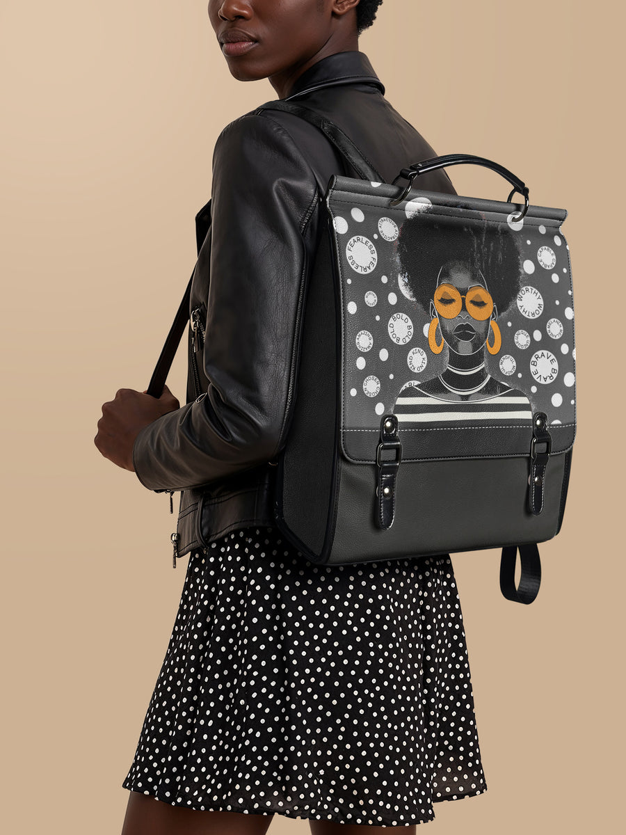 "Fahari" Monochrome Leather Backpack