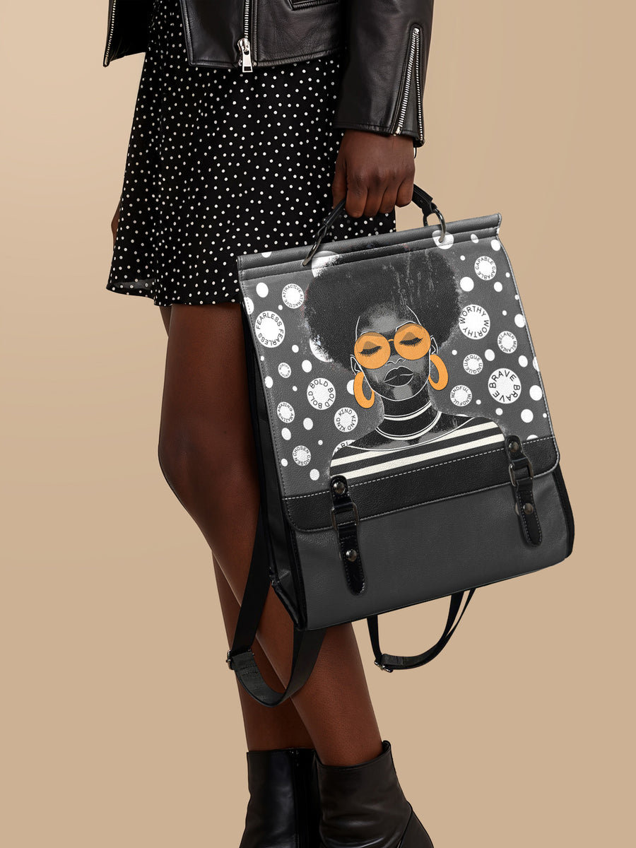 "Fahari" Monochrome Leather Backpack