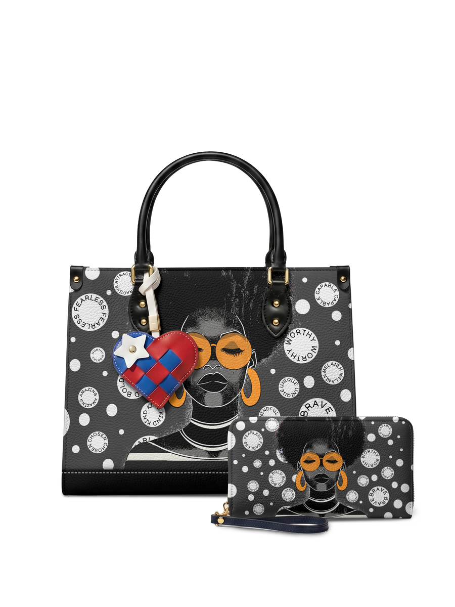"Fahari" Monochrome Leather Handbag A250 Deal