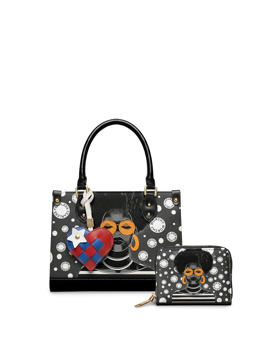 "Fahari" Monochrome Small Leather Handbag A250 Deal