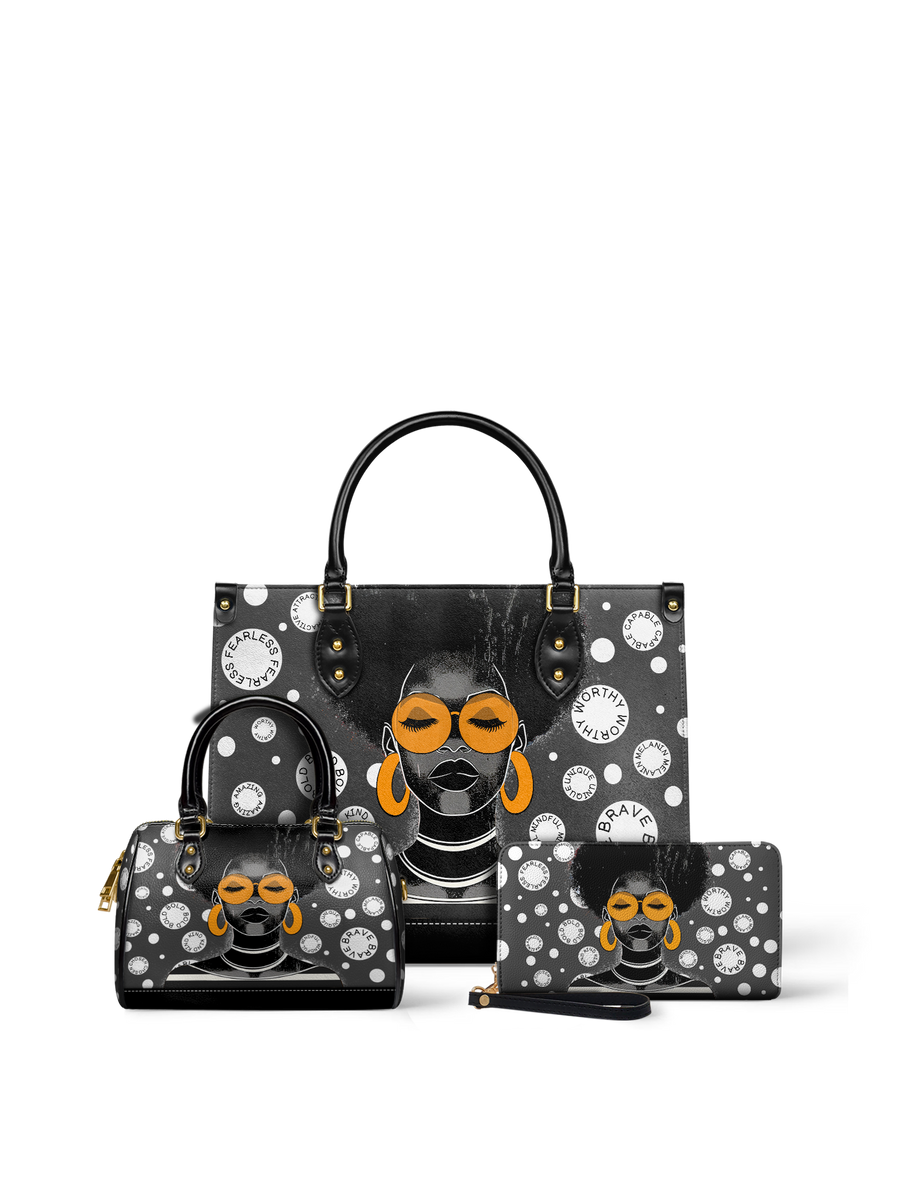 "Fahari" Monochrome Leather Handbag A250 Deal