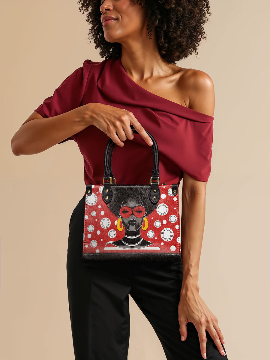 "Fahari" Strawberry Pop Small Leather Handbag