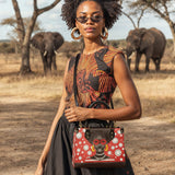 "Fahari" Strawberry Pop Small Leather Handbag