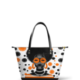 "Fahari" Marshmallow Citrus Leather Tote Bag Deal