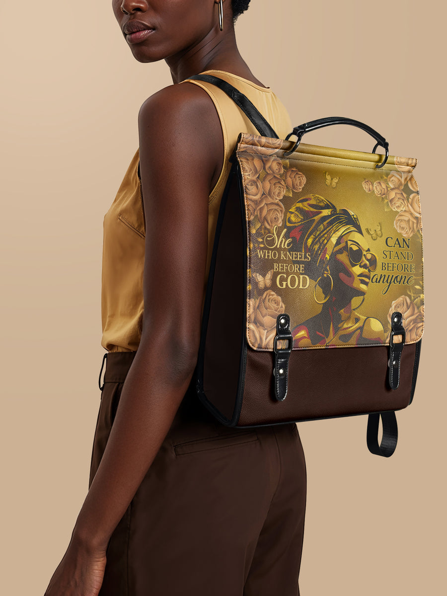"Godfidence" Leather Backpack