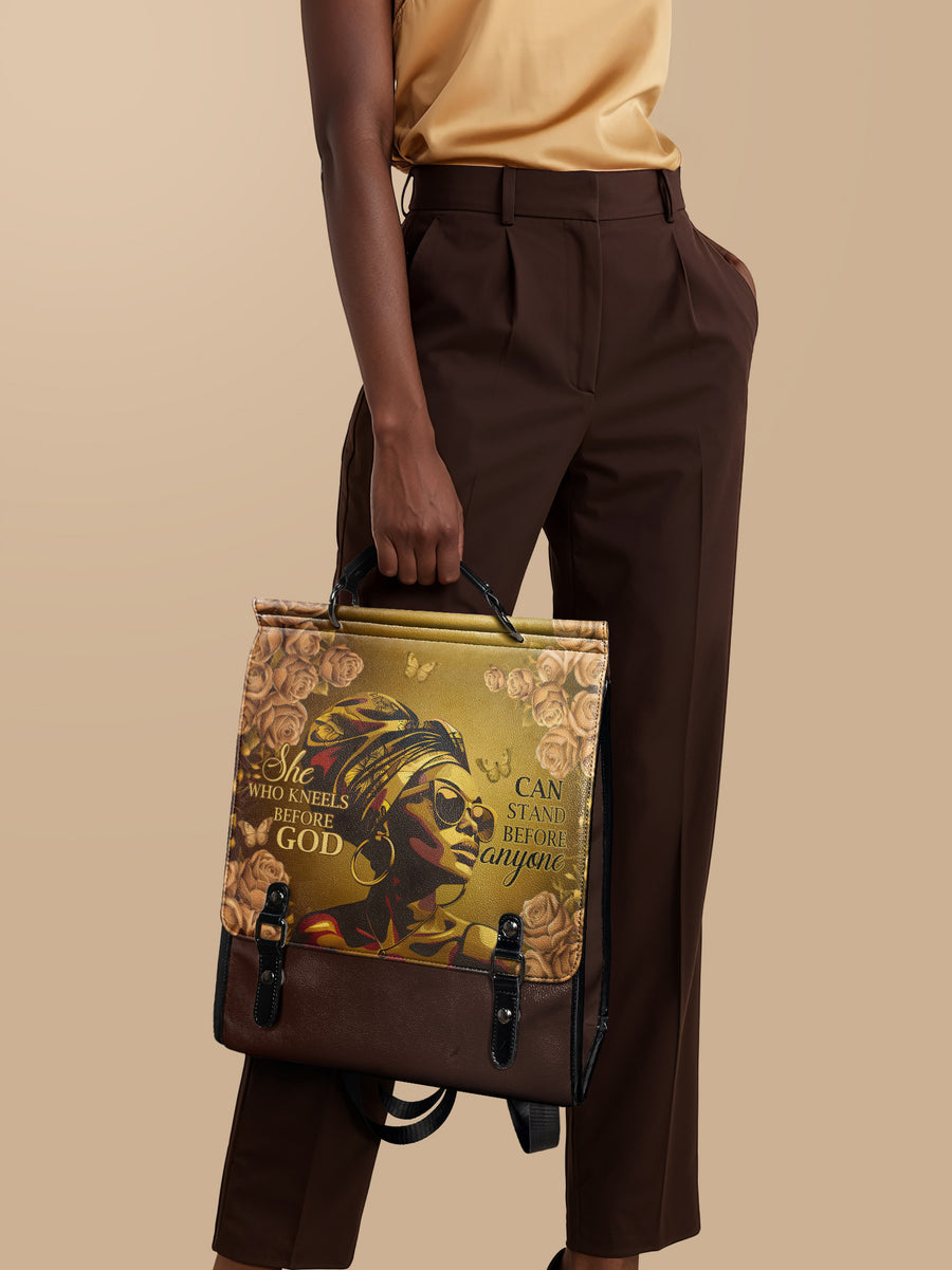 "Godfidence" Leather Backpack
