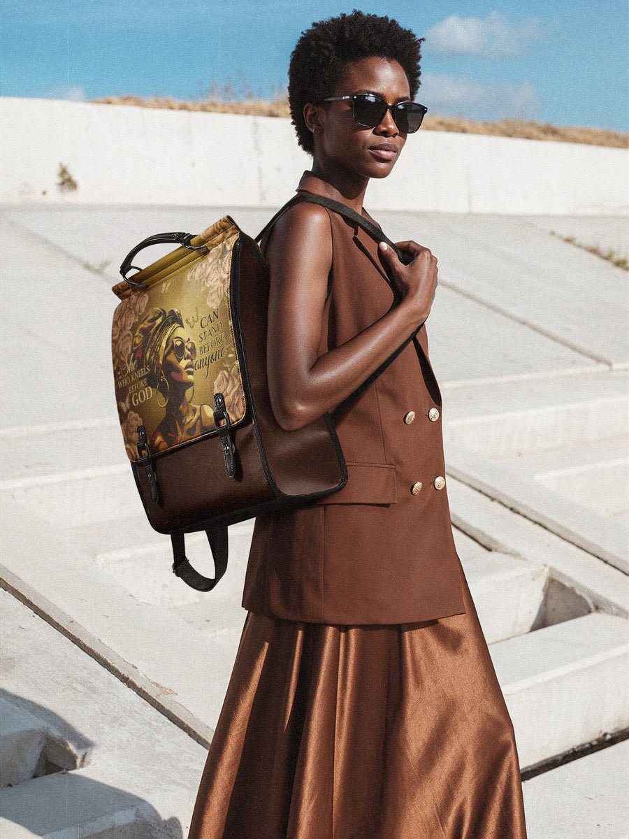 "Godfidence" Leather Backpack