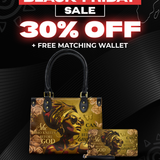 "Godfidence" Small Leather Handbag Deal