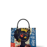 "Aina" Blueberry Snow Leather Handbag