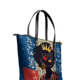 "Aina" Blueberry Snow Leather Tote Bag Deal
