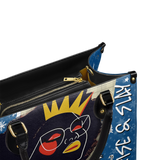 "Aina" Blueberry Snow Leather Handbag Deal