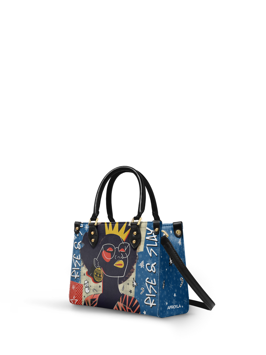 "Aina" Blueberry Snow Small Leather Handbag