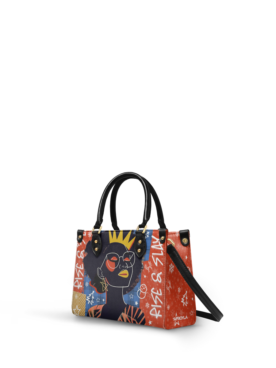 "Aina" Frosted Cherry Small Leather Handbag