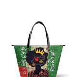 "Aina" Lime Pop Xmas Leather Tote Bag