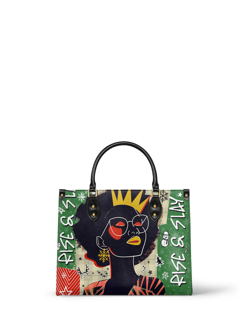 "Aina" Lime Pop Xmas Leather Handbag