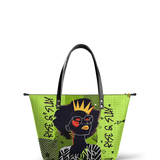 "Aina" Lime Pop Leather Tote Bag Deal