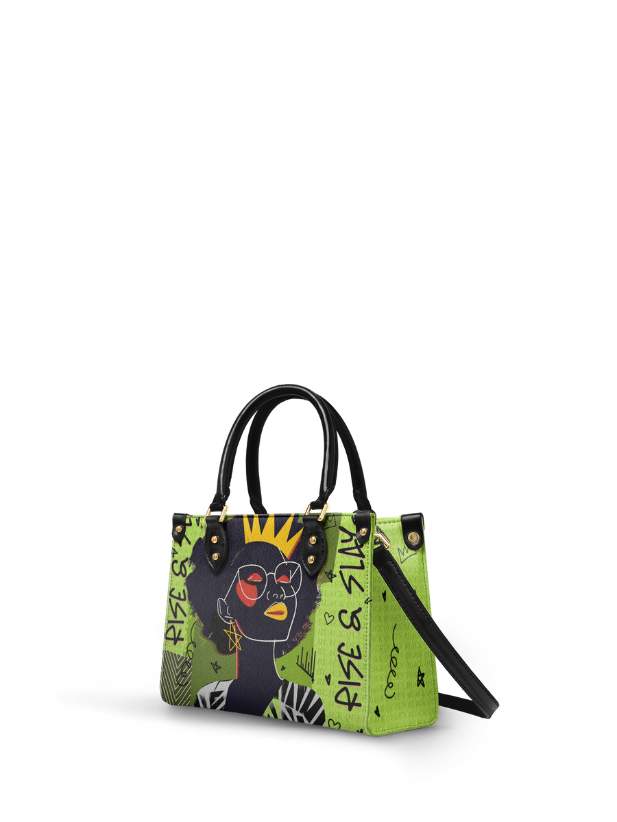 "Aina" Lime Pop Small Leather Handbag