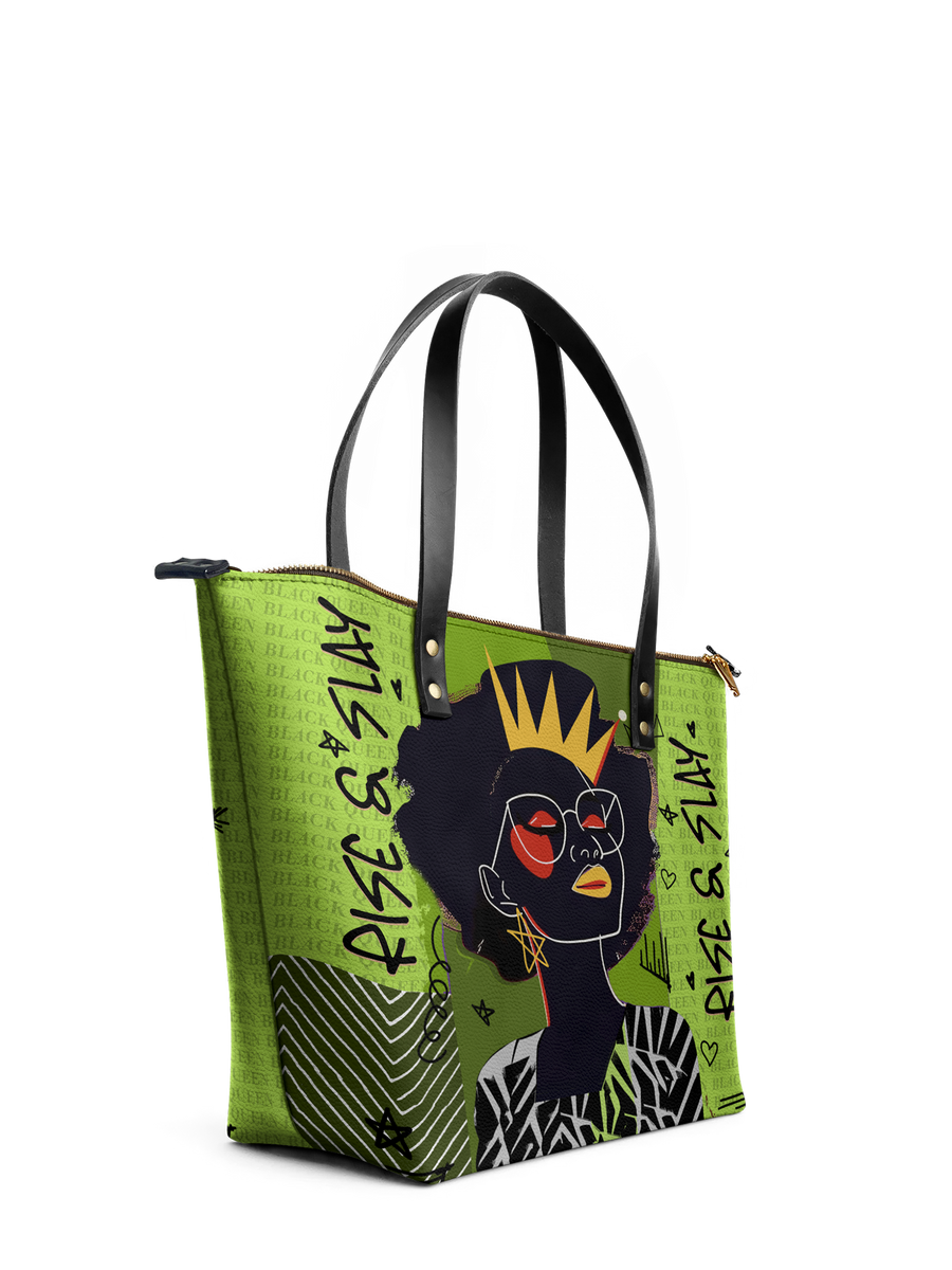 "Aina" Lime Pop Leather Tote Bag Matching Set - DD DEAL