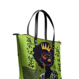 "Aina" Lime Pop Leather Tote Bag BTS DEAL