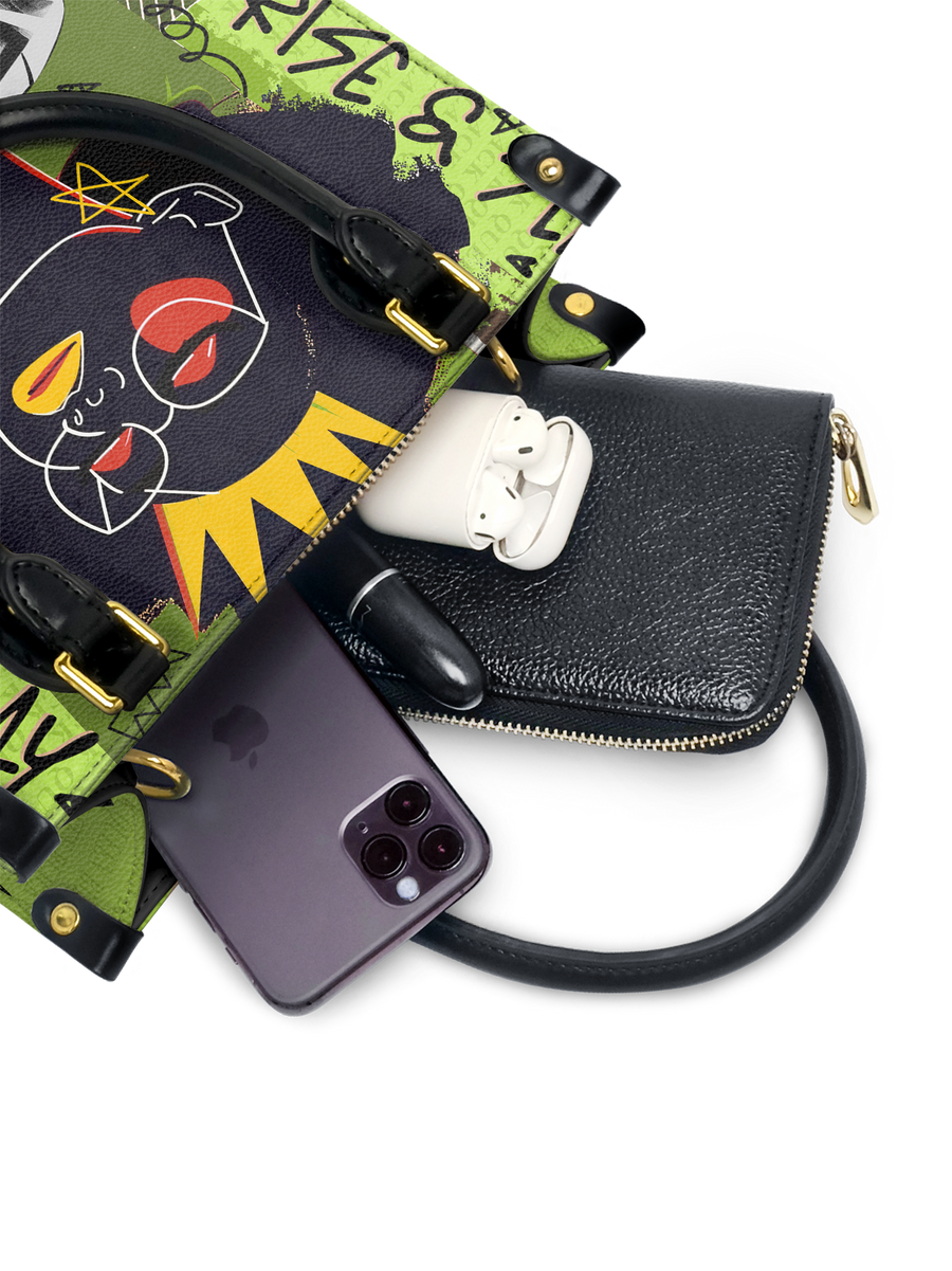 "Aina" Lime Pop Small Leather Handbag