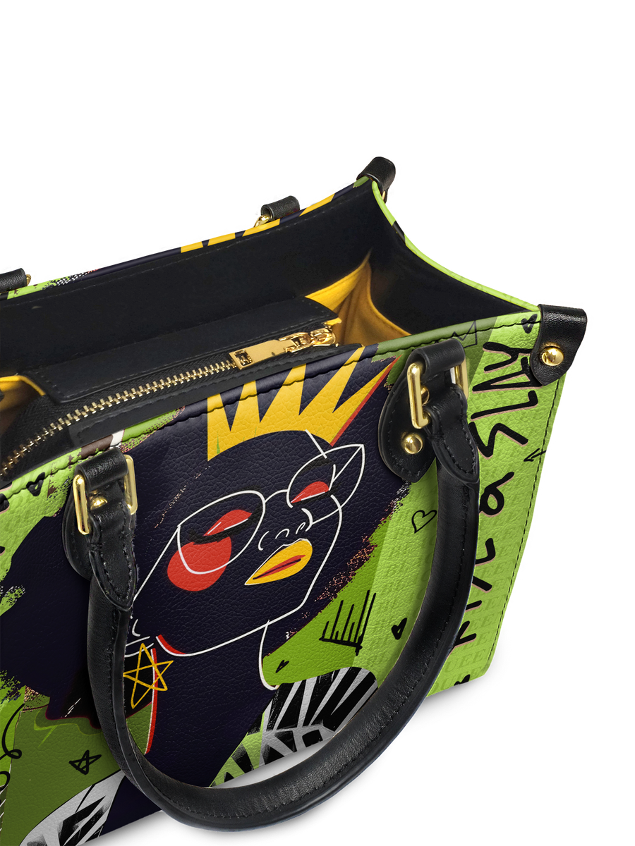 "Aina" Lime Pop Small Leather Handbag