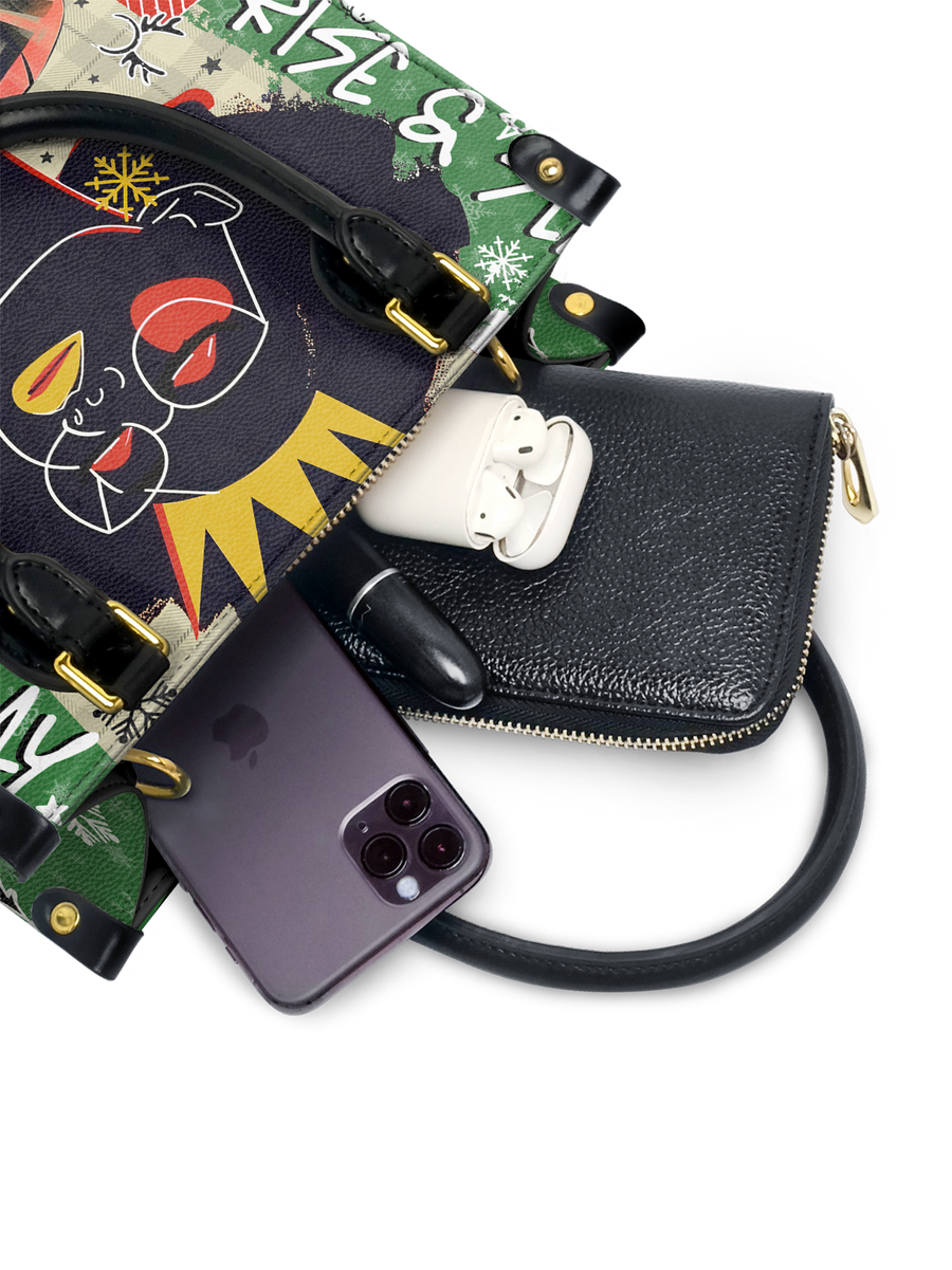 "Aina" Lime Pop Xmas Small Leather Handbag