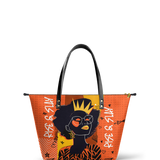 "Aina" Orange Sorbet Leather Tote Bag Deal