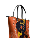 "Aina" Orange Sorbet Leather Tote Bag BTS DEAL