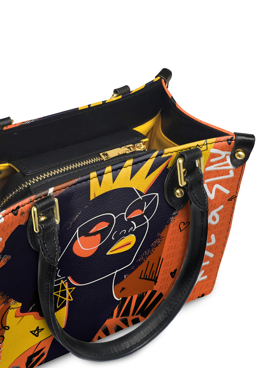 "Aina" Orange Sorbet Small Leather Handbag