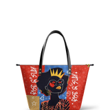 "Aina" Frosted Cherry Leather Tote Bag
