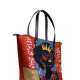 "Aina" Frosted Cherry Leather Tote Bag