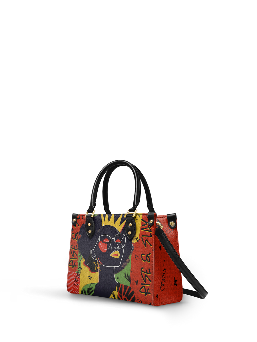 "Aina" Flame Red Small Leather Handbag Matching Set - DD DEAL