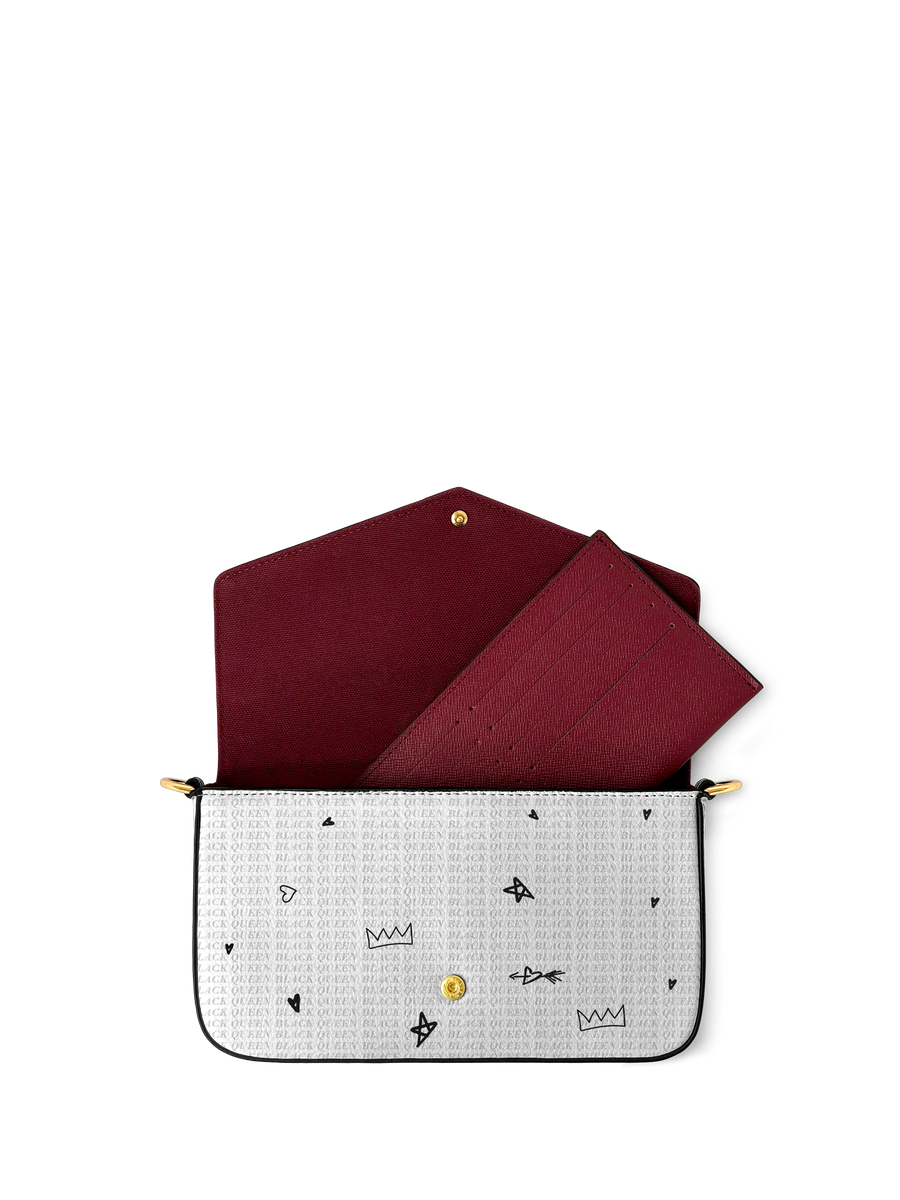 "Aina" Coconut White Envelope Chain Crossbody Bag