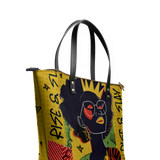 "Aina" Rise & Slay Yellow Leather Tote Bag