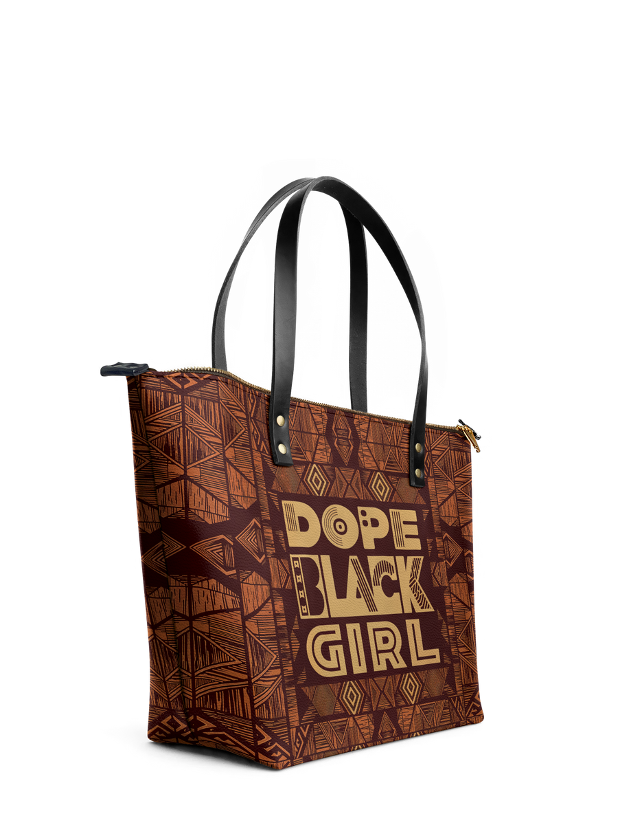 "Dope Black Girl" Leather Tote Bag
