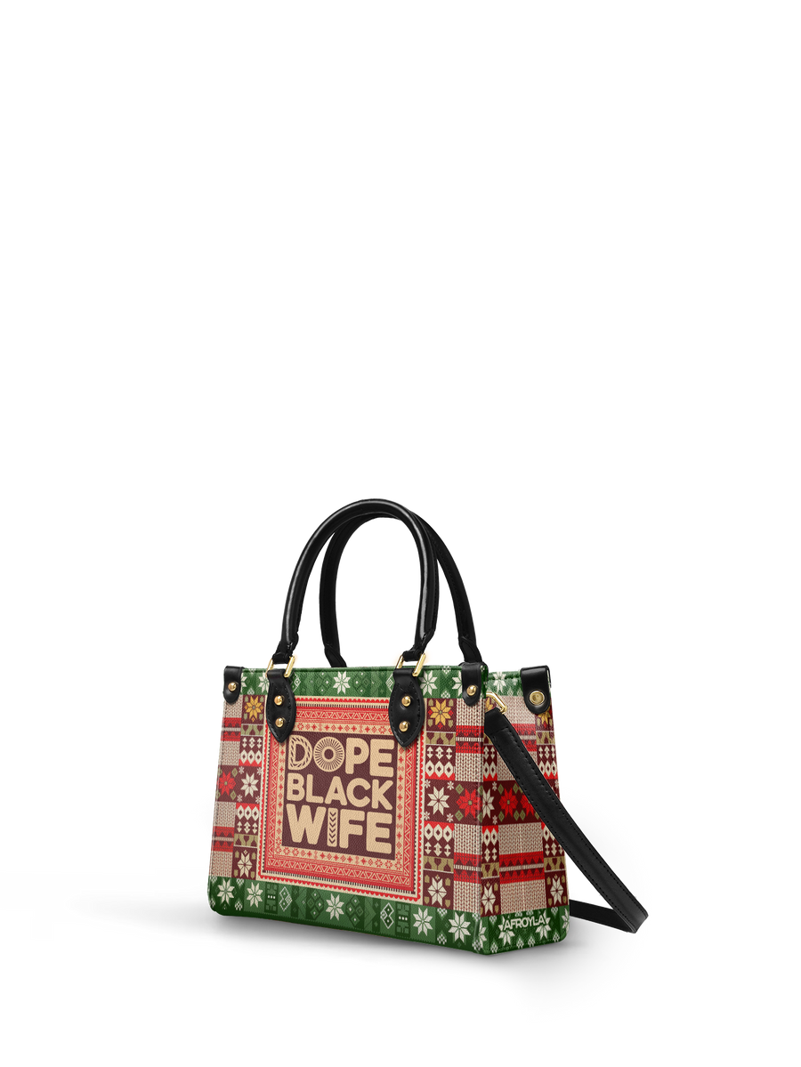 "Dope Black Wife" Frosted Pine Small Leather Handbag