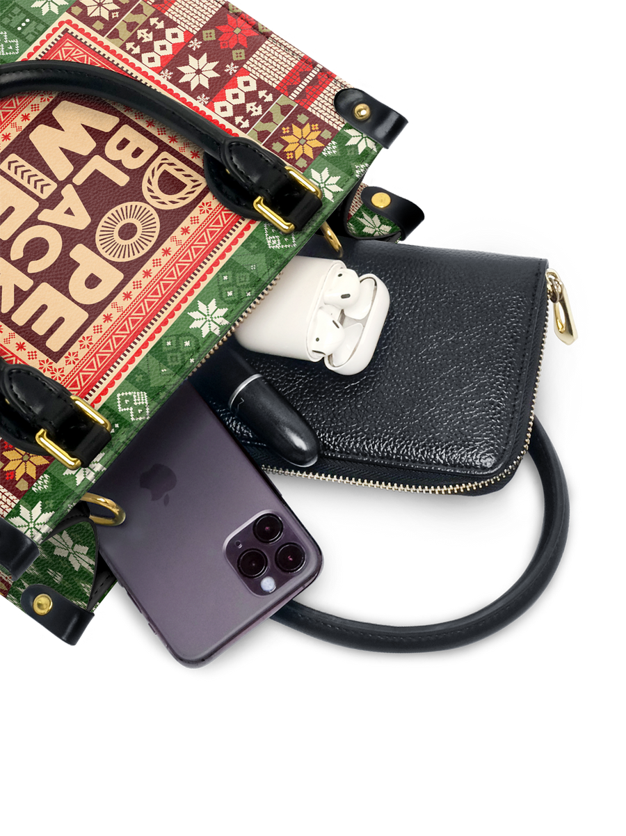 "Dope Black Wife" Frosted Pine Small Leather Handbag