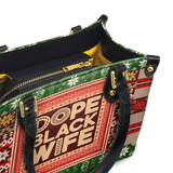 "Dope Black Wife" Frosted Pine Small Leather Handbag