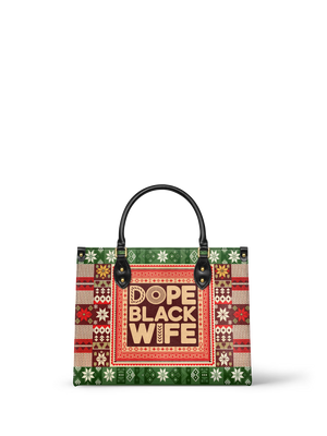 "Dope Black Wife" Frosted Pine Leather Handbag