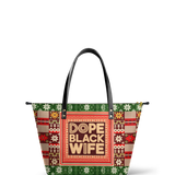 "Dope Black Wife" Frosted Pine Leather Tote Bag