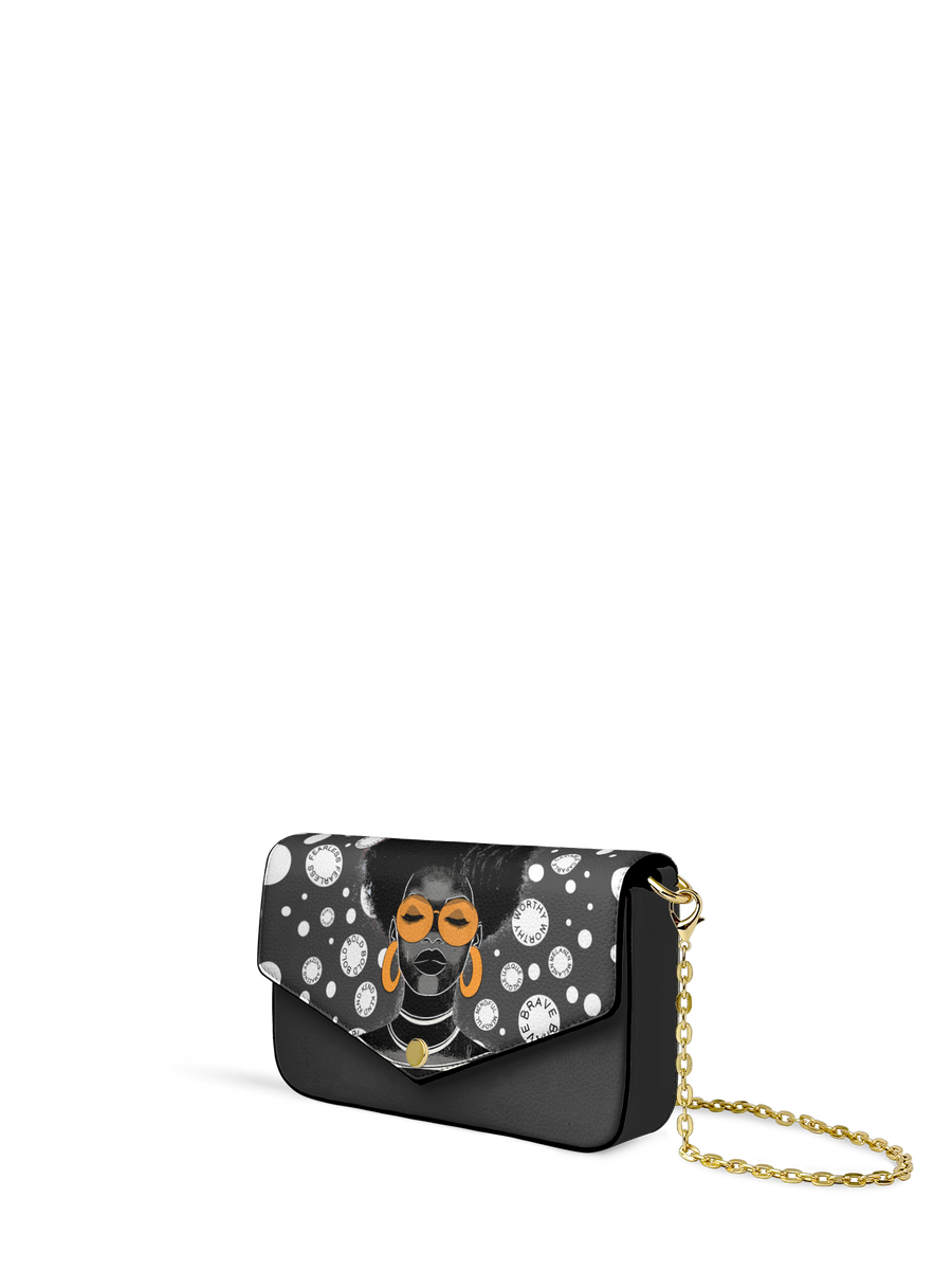 "Fahari" Monochrome Envelope Chain Crossbody Bag