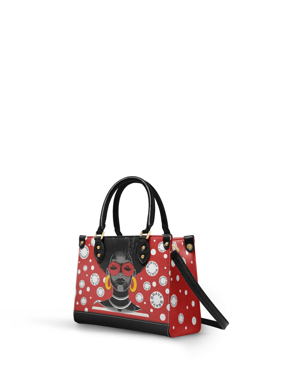 "Fahari" Strawberry Pop Small Leather Handbag