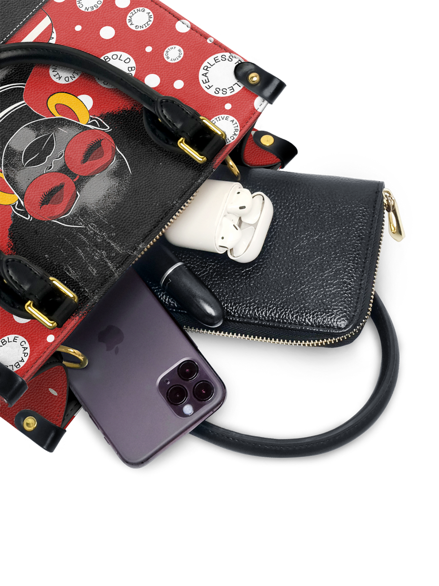 "Fahari" Strawberry Pop Small Leather Handbag FALL CLEARANCE DEAL