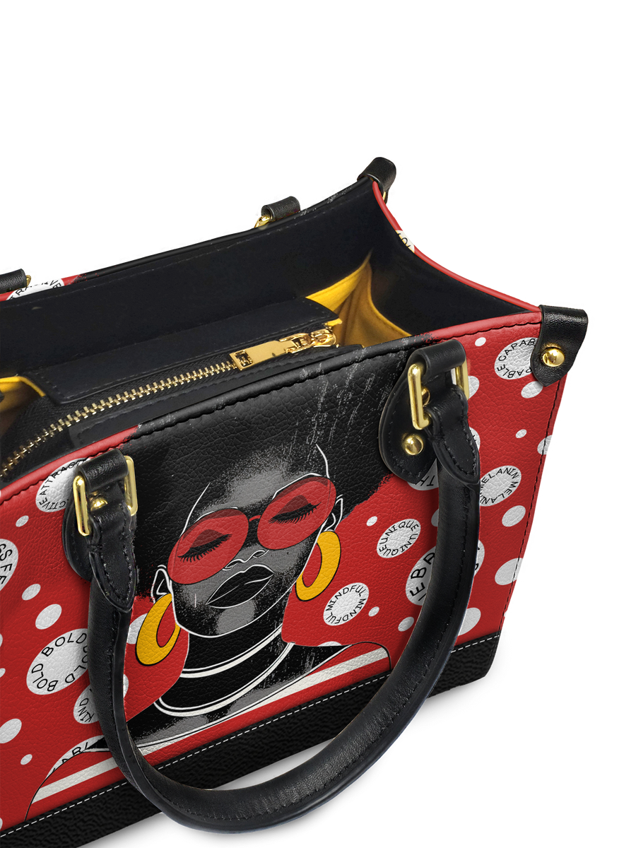 "Fahari" Strawberry Pop Small Leather Handbag