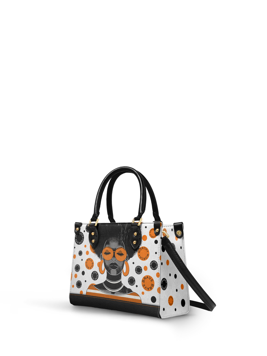 "Fahari" Marshmallow Citrus Small Leather Handbag
