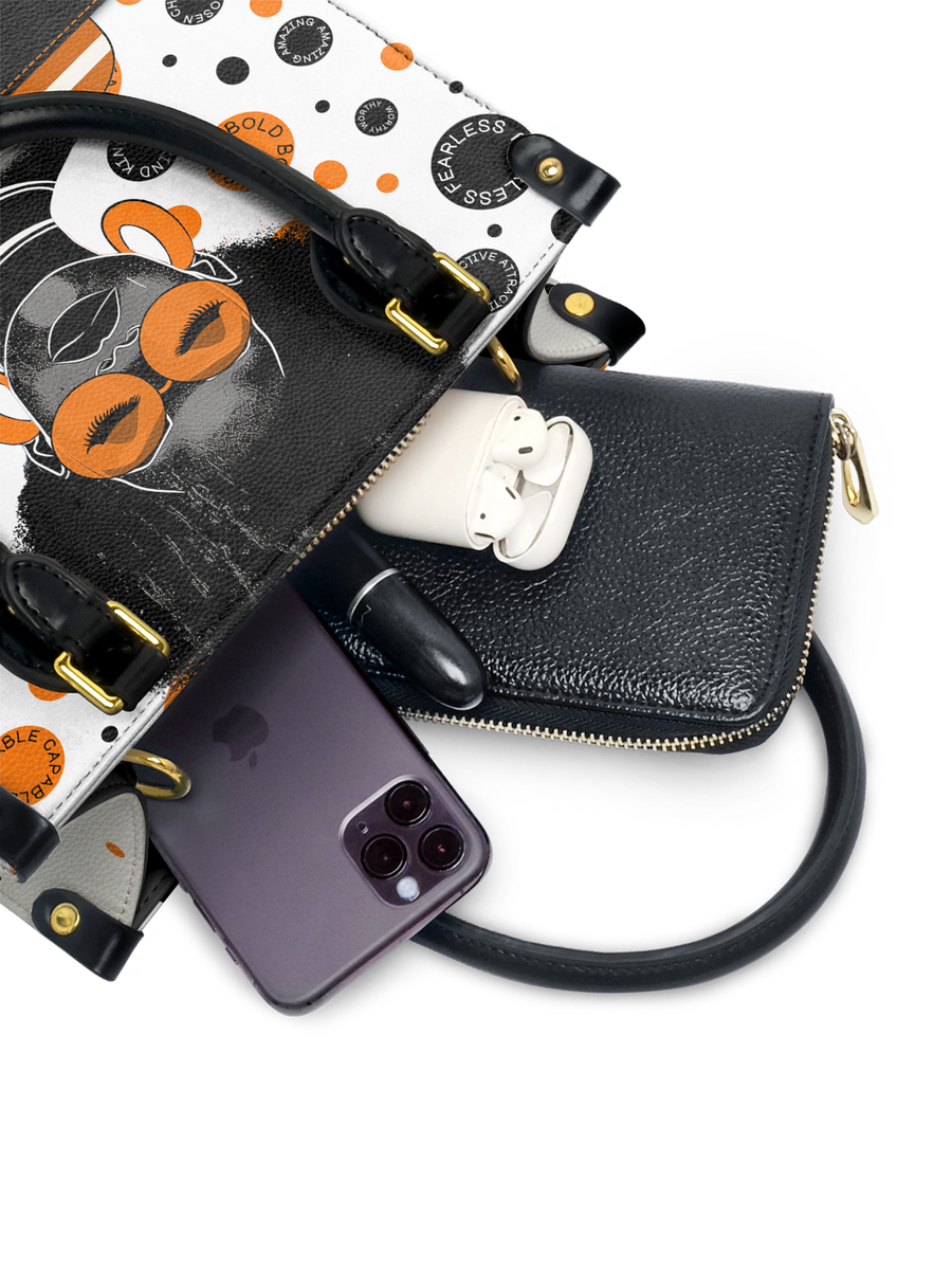"Fahari" Marshmallow Citrus Small Leather Handbag