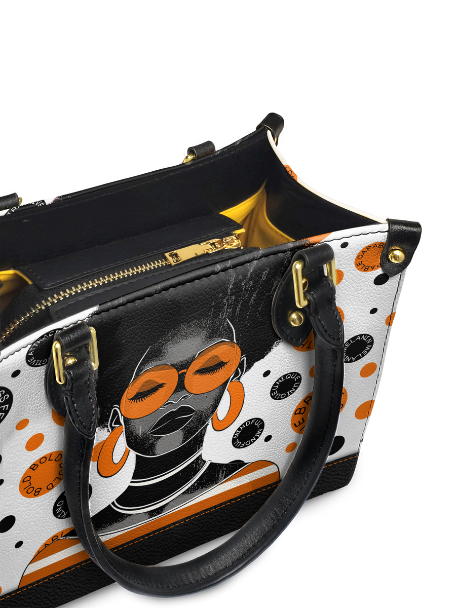"Fahari" Marshmallow Citrus Small Leather Handbag