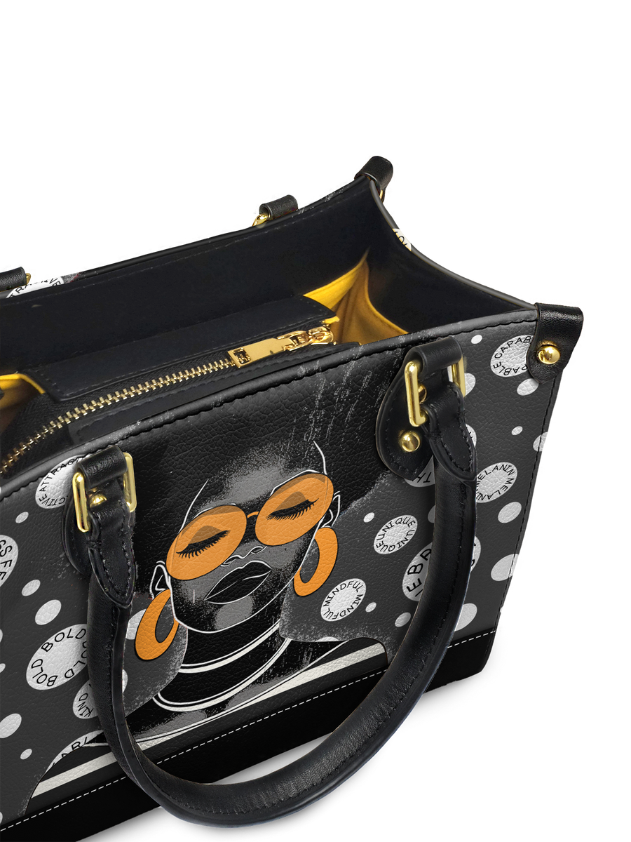 "Fahari" Monochrome Small Leather Handbag